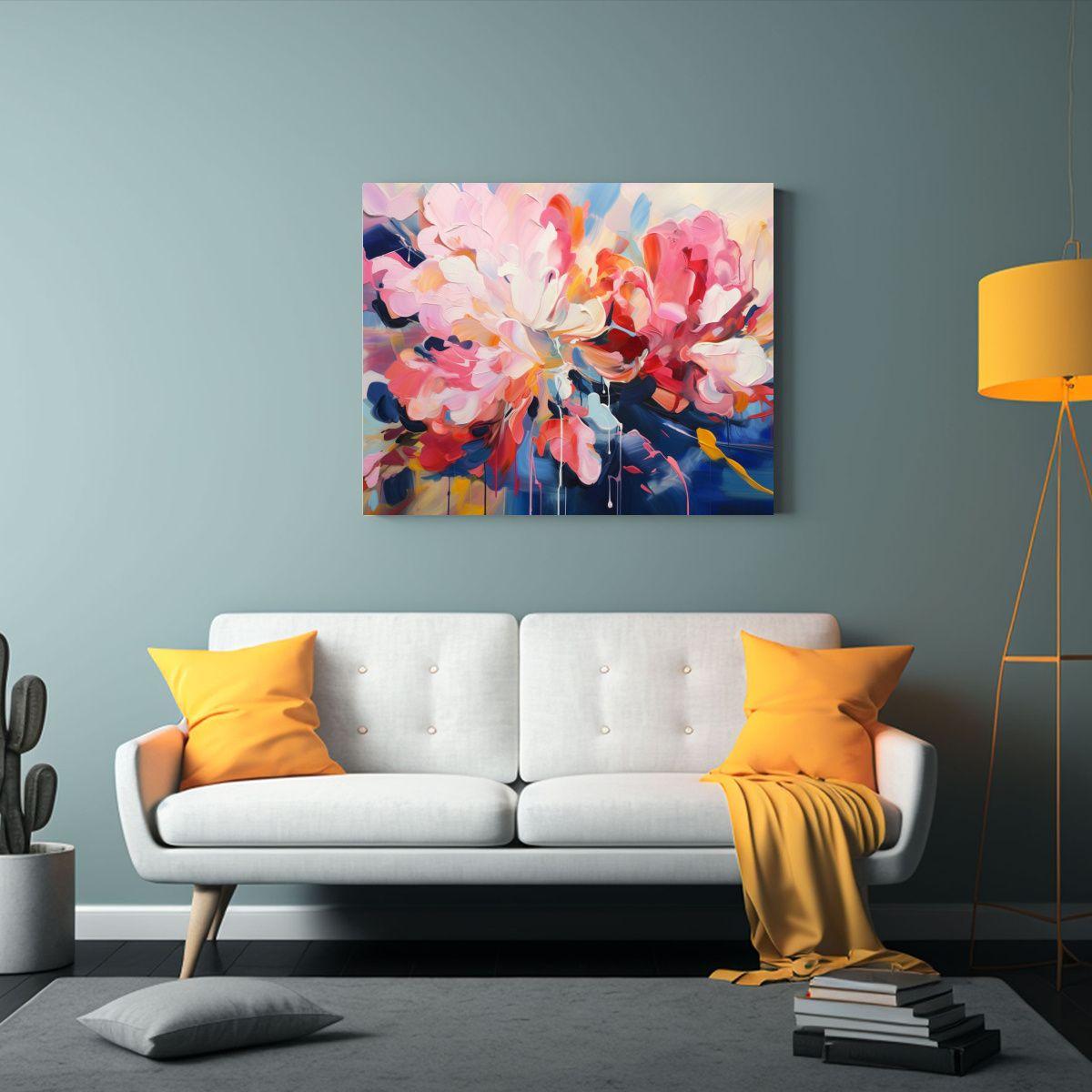 Cuadro Decorativo De Arte Floral En óleo Sobre Lienzo. 45x30cm-2