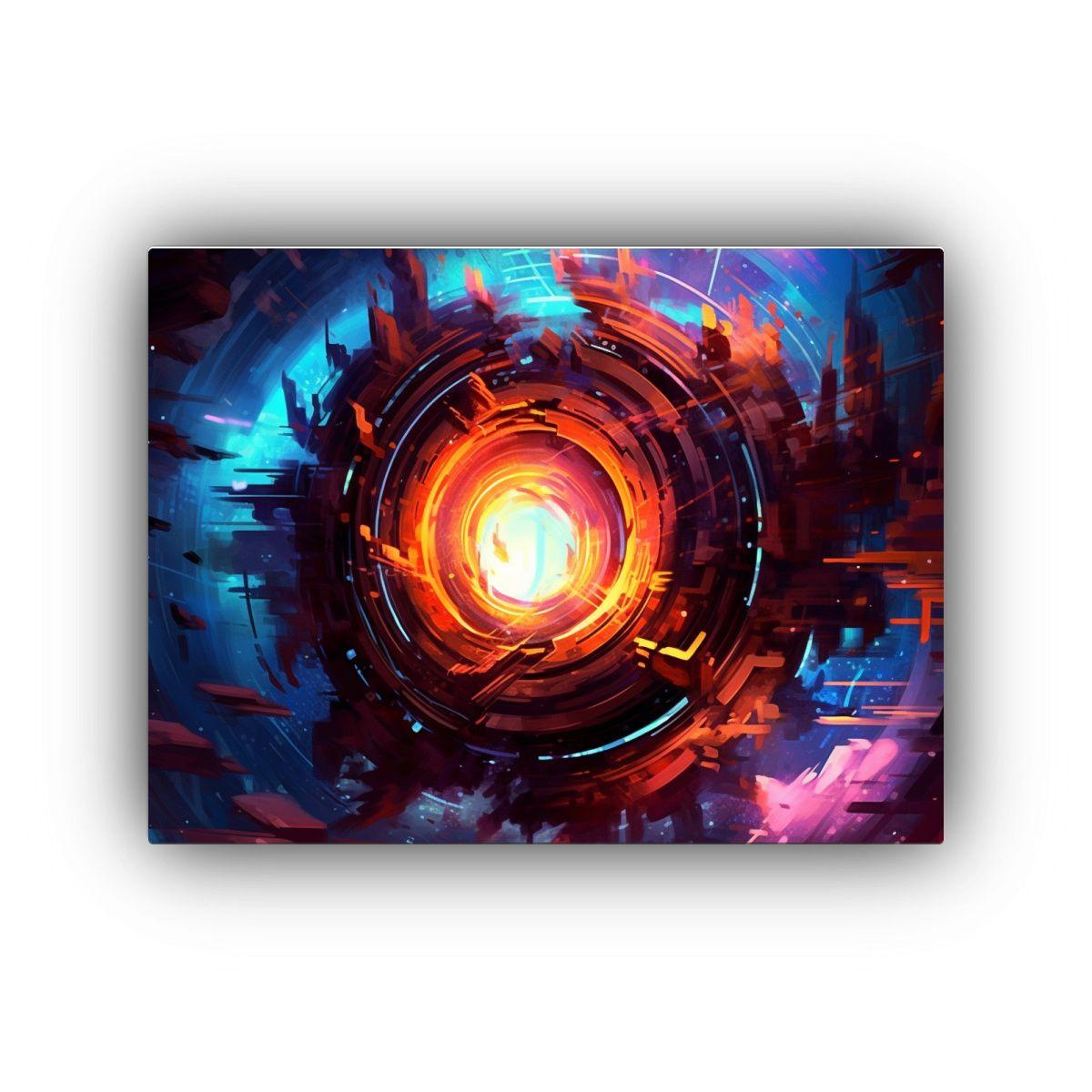 Pinturas Abstractas De Figuras Futuristas Acuarela Neon En G 50x40cm-0