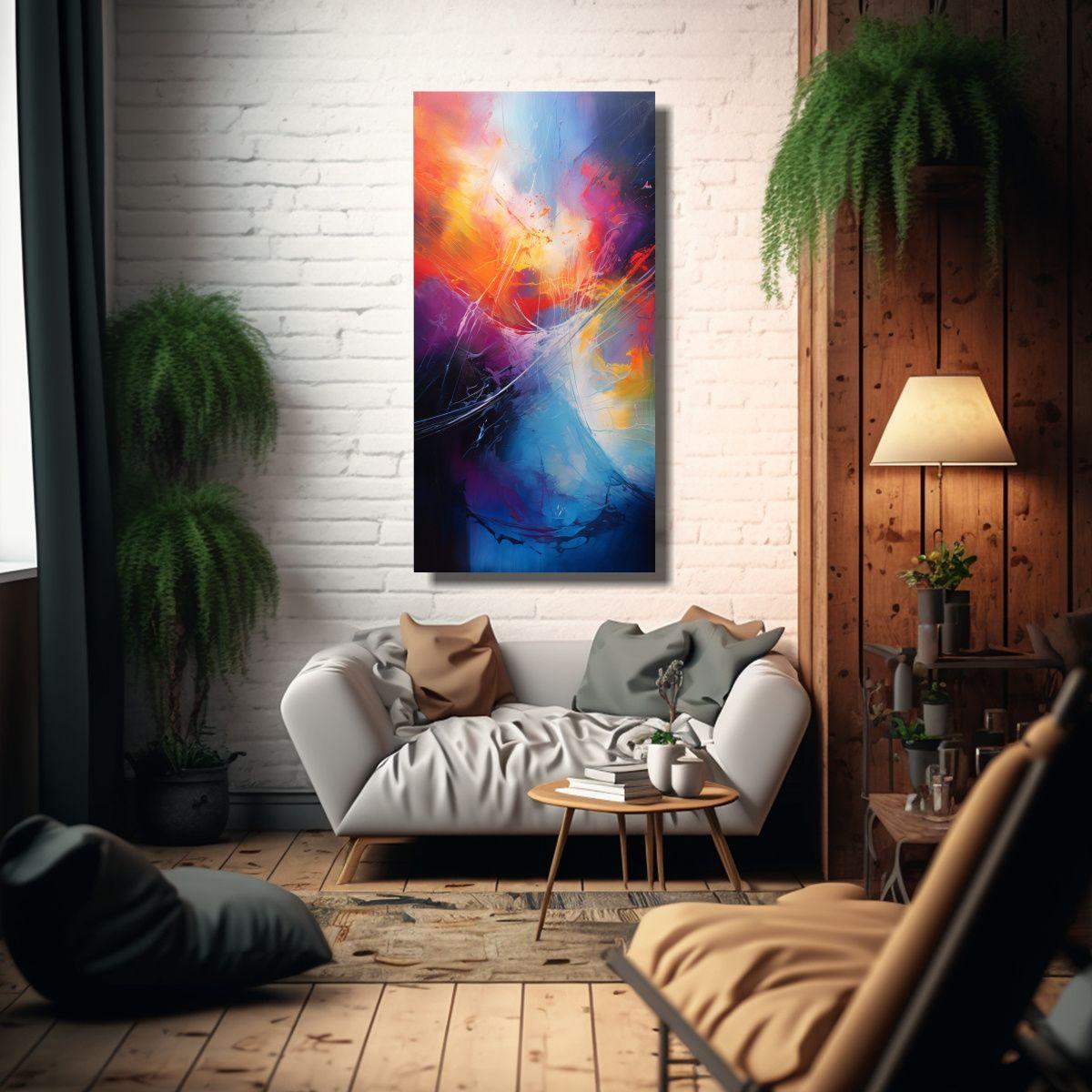 Pintura Abstracta Cambiando La Realidad Con Gama 70x140cm-2