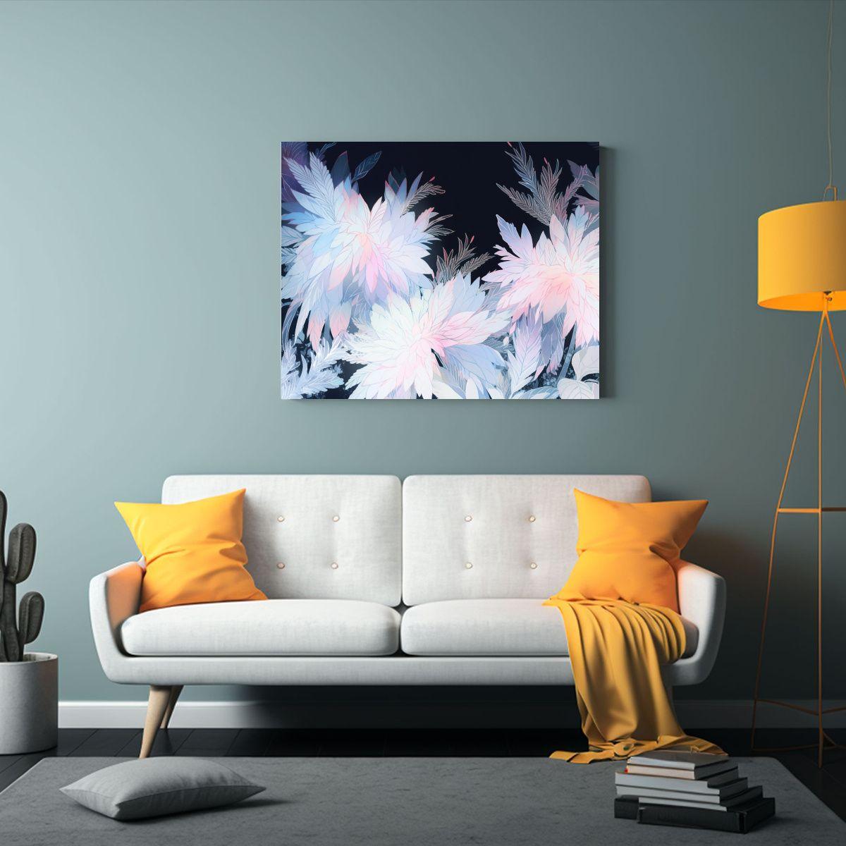 Cuadro En Bastidor: Composición Equilibrada En Blanco, Esti 65x50cm-2