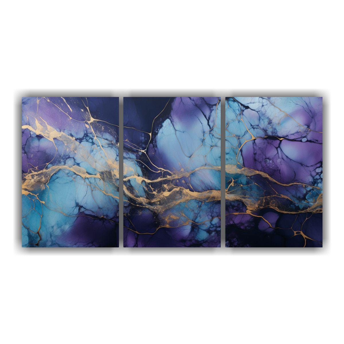 Conjunto De 3 Lienzos Abstractos Para Decoración 90x45 Cm-0