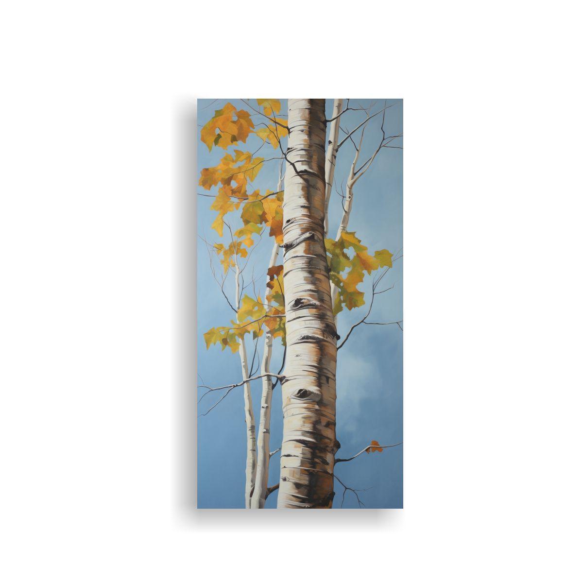 Pintura Abstracta De árbol De Abedul Estilo 40x80cm-0
