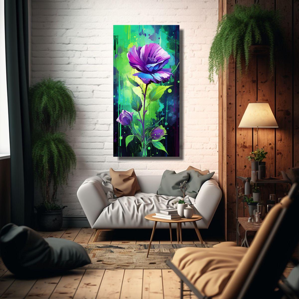 Obra De Arte Cuadro Intensidad De Colores Verde Y 80x160cm-2