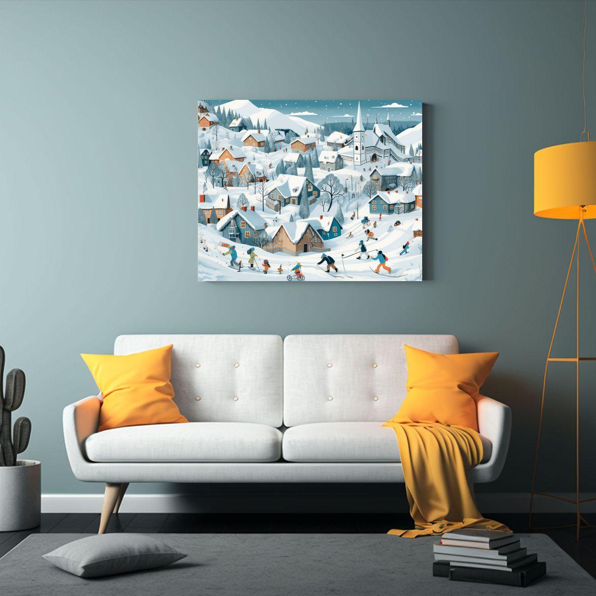 Cuadro Infantil Estilo Nórdico Colores Vivos En Tela Cuento 120x80cm-2