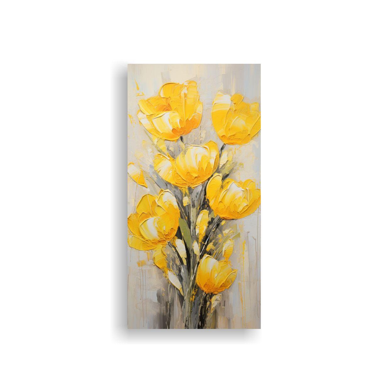 Cuadro Expresion Arte Urbano Tulipanes Amarillos 40x80cm-0