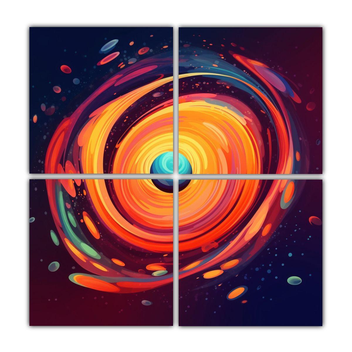 Cuadro Abstracto De Pop Art En Lienzo De Tela 100x100 Cm-0
