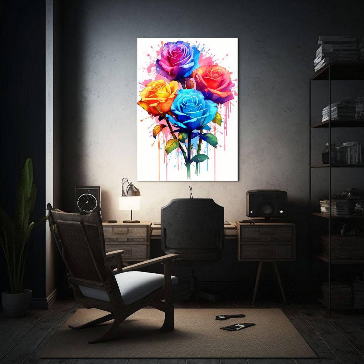 Cuadro Lienzo De Composición Dibujo Multicolor 80x120cm-2