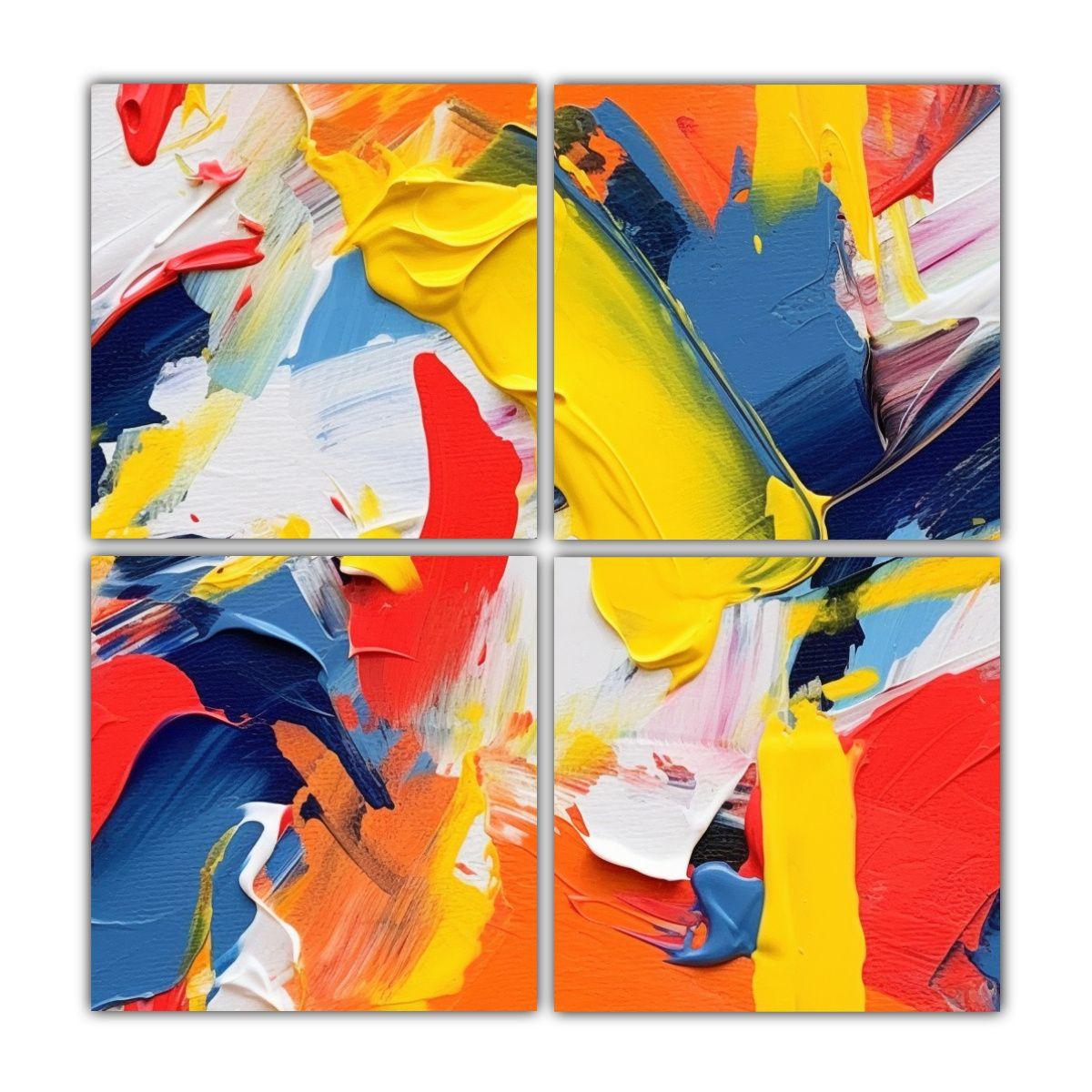 Cuatro Artes De Pared Modernos Belleza Pintura 140x140 Cm-0