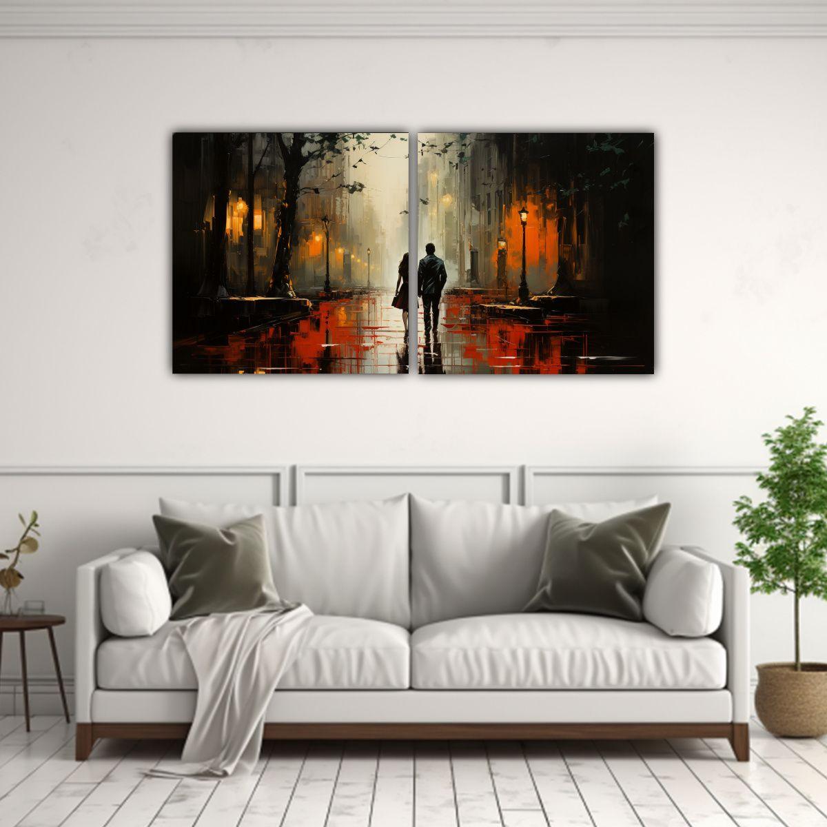 Pintura Cuadro Equilibrio Visual Caminando Bajo 80x40 Cm-2