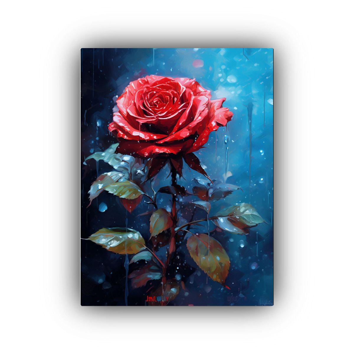 Cuadro De Baño En Composición De Rosas Rojas En 50x65cm-0