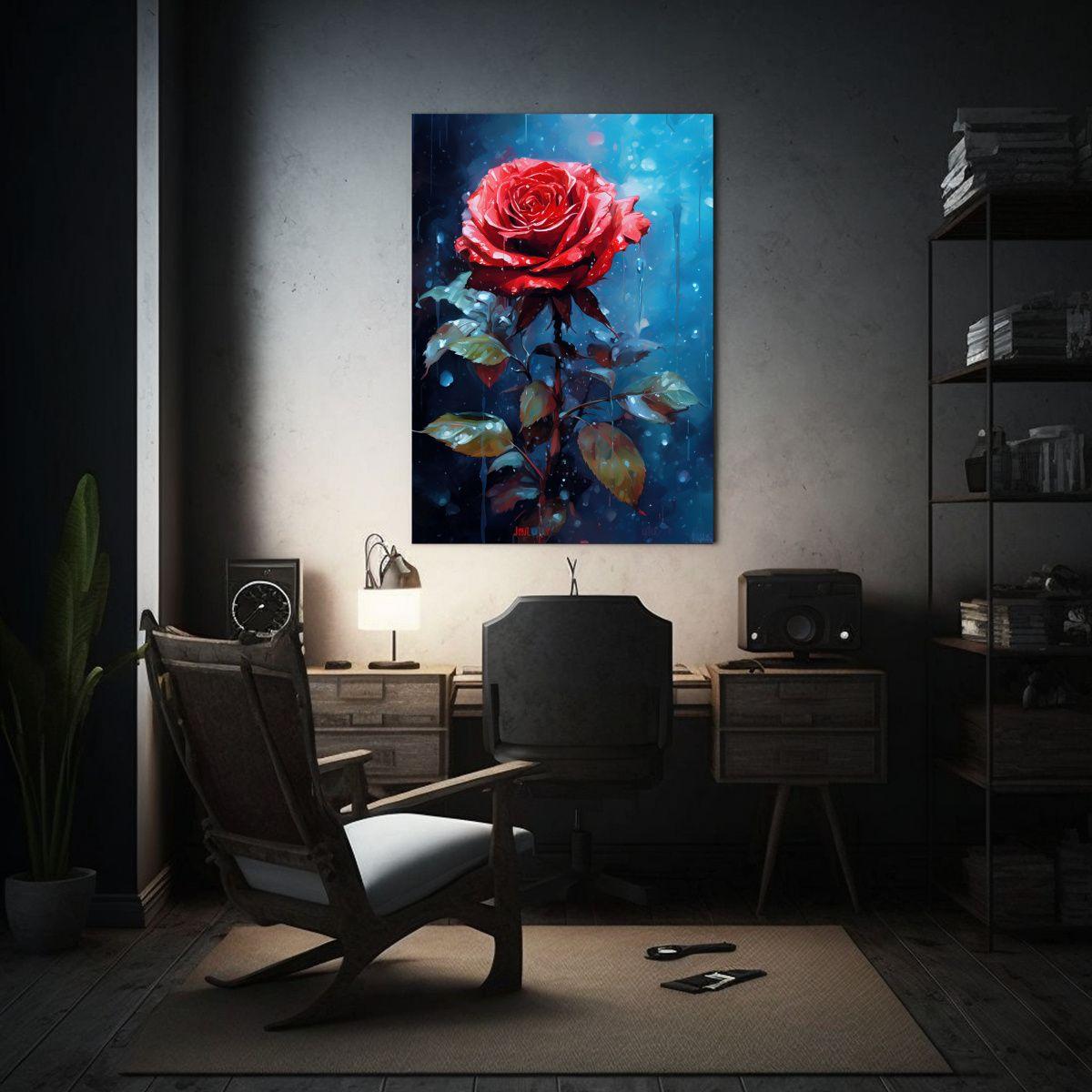 Cuadro De Baño En Composición De Rosas Rojas En 50x65cm-2