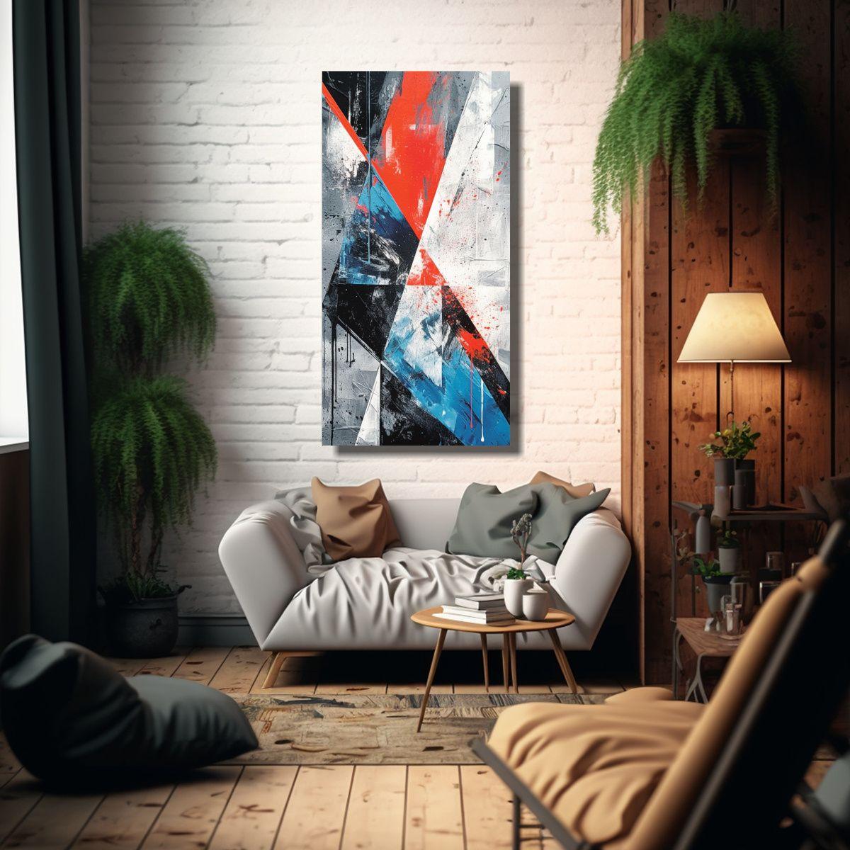 Cuadro Decorativo Abstracto Con Pinturas En El 80x160cm-2