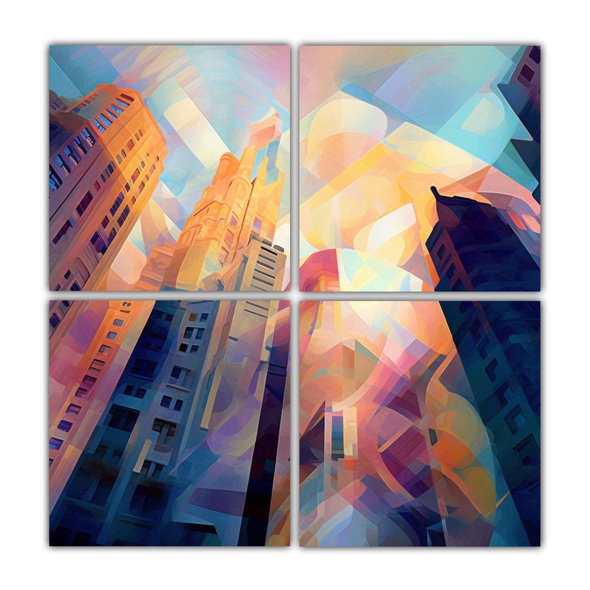 Cuadro De Decoración Con 4 Lienzos: Simplicidad 80x80 Cm-0