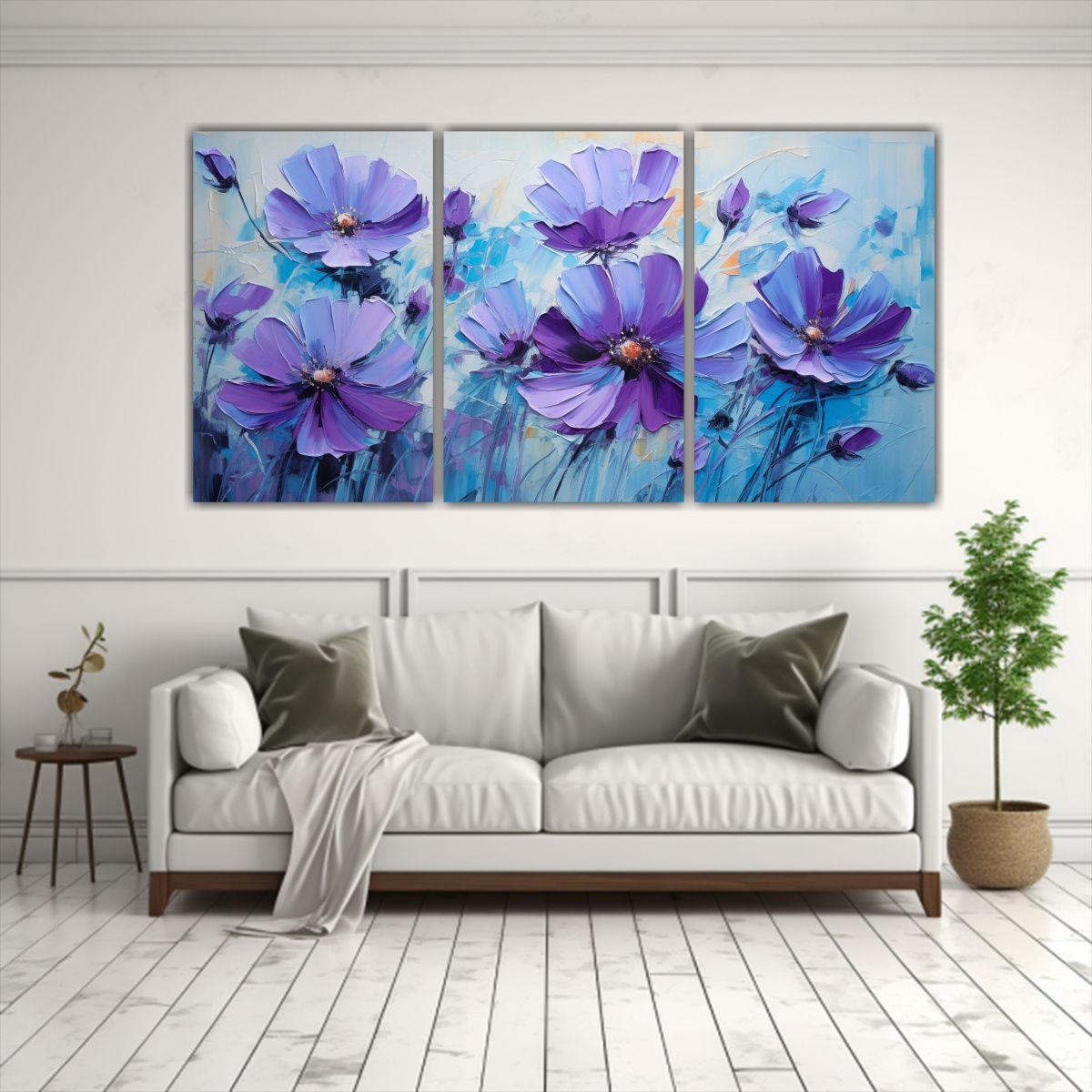 Pintura En Lienzo Estilo Galería Visión Morada 150x75 Cm-2