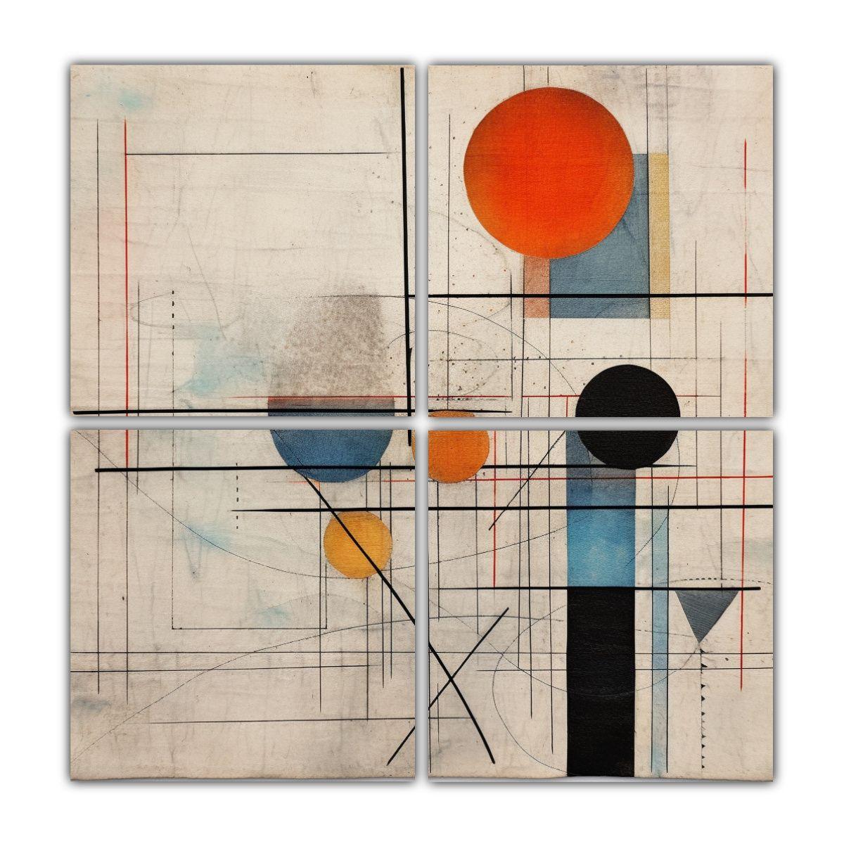 Cuadro De Lienzo Creativa Estilo Línea Empírica 160x160 Cm-0