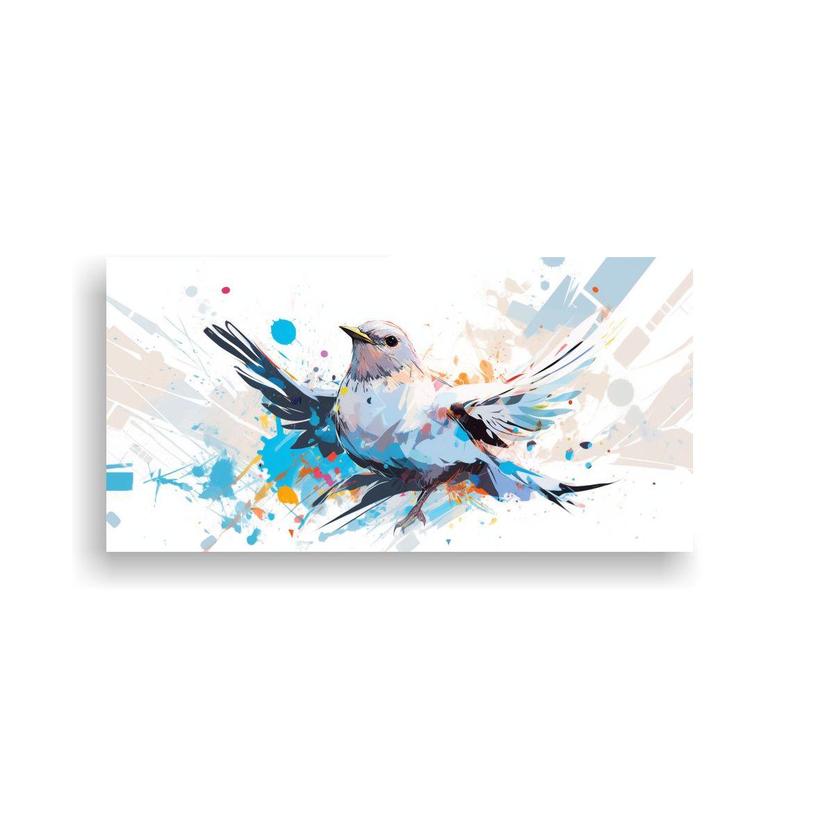 Lienzo Diseño Dimensiones: Thrush Blanco Neo Pop  100x50cm-0