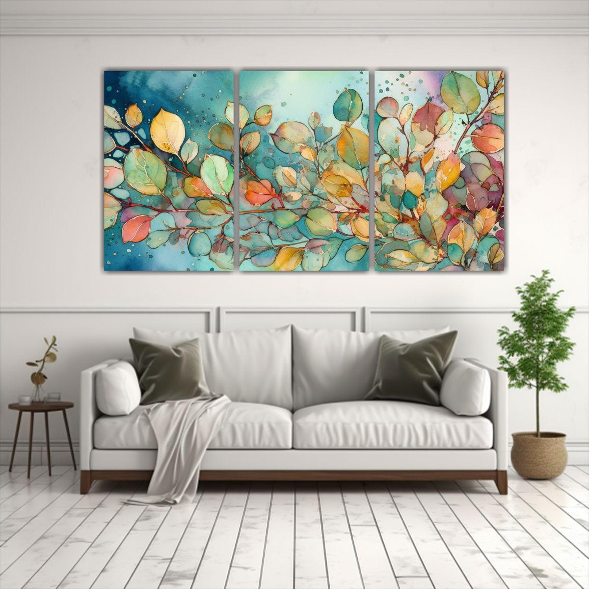 Conjunto 3 Composiciones Dibujo Escenario Hojas 180x90 Cm-2