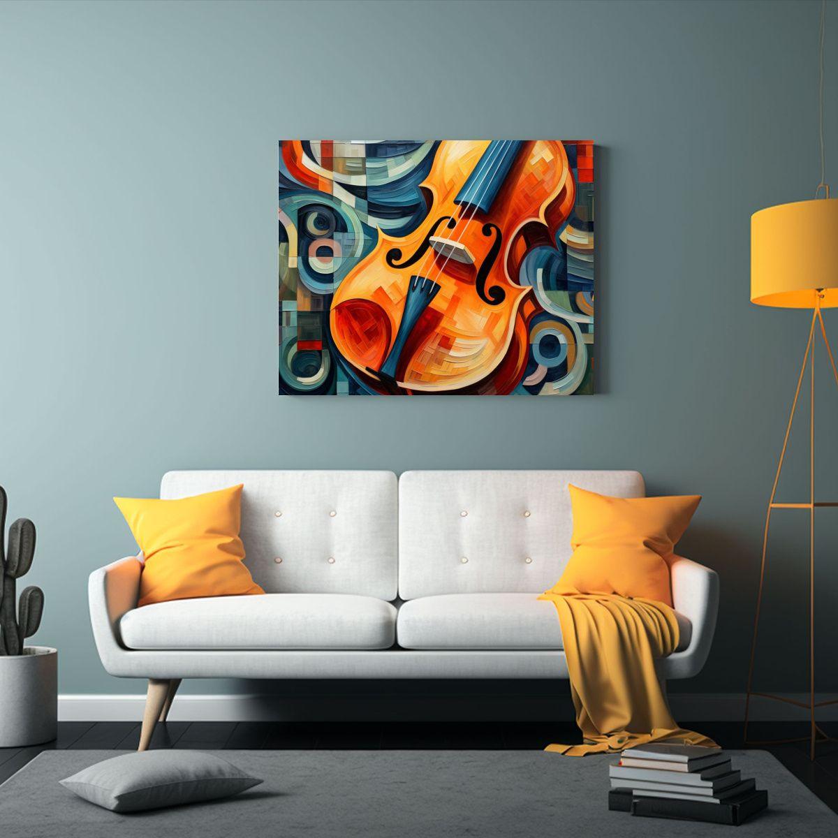 Pintura Abstracta En Estilo Viola De Cuadro De Dibujo 75x50cm-2