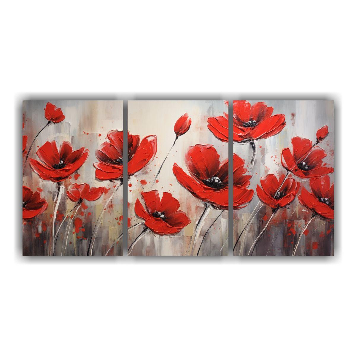 Pintura En Lienzo Estilo Decorativo Con 3 Formas 240x120 Cm-0