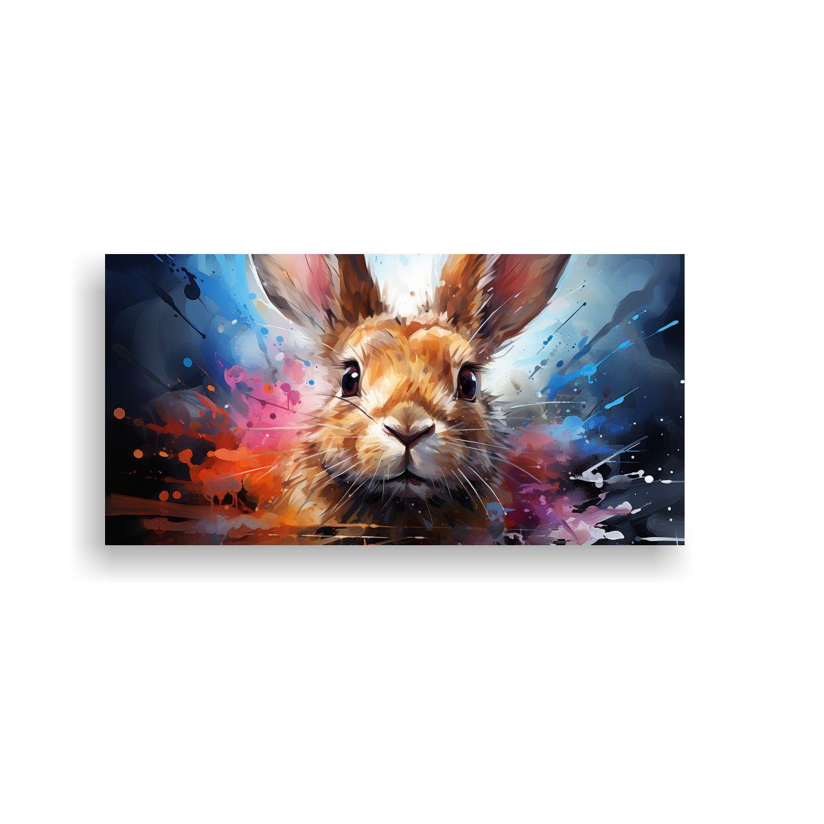 Cuadro Moderno Simétrico Abstracto En Acuarela 40x20cm-0