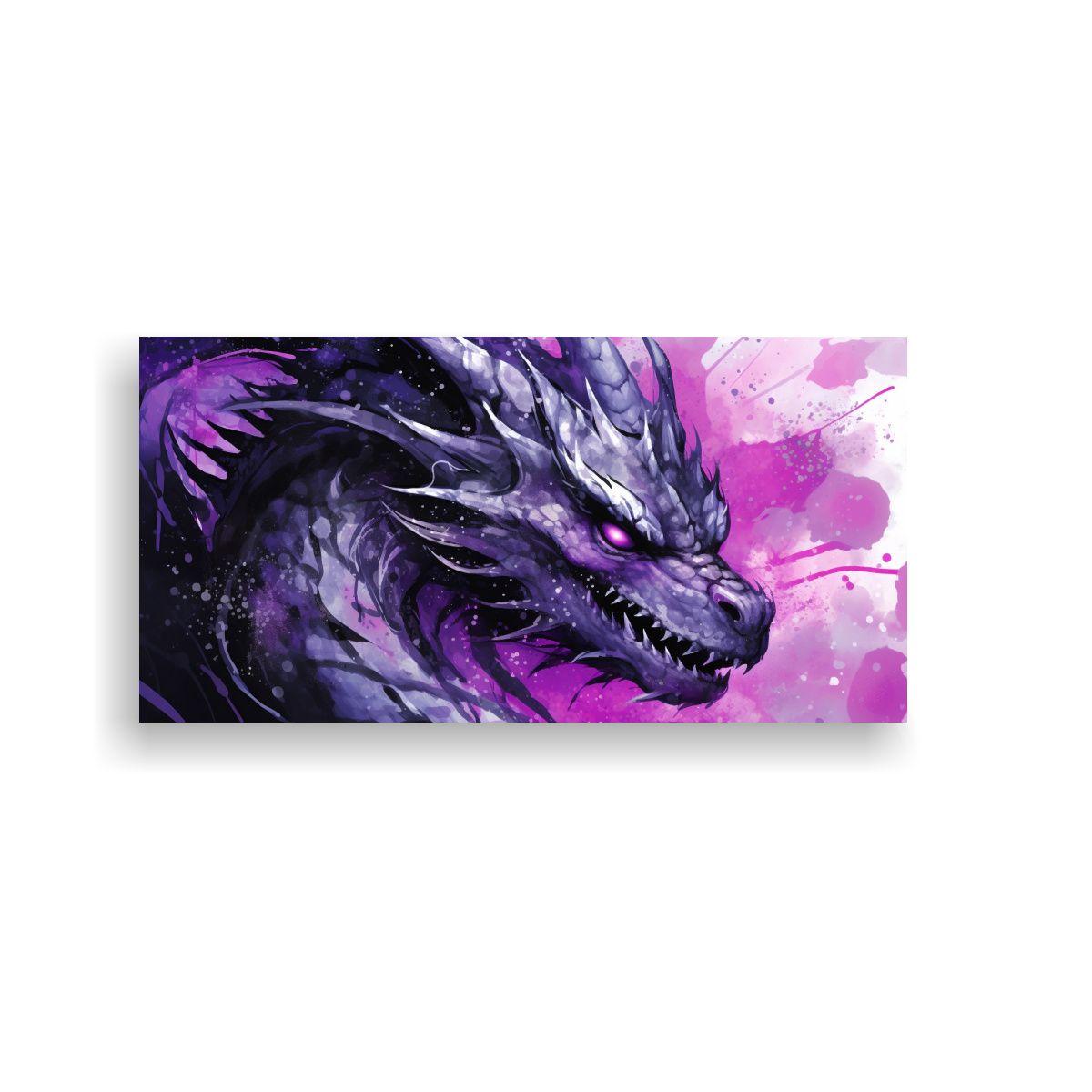 Cuadro Decorativo Ambiente: Dragón En Colores Mor 40x20cm-0
