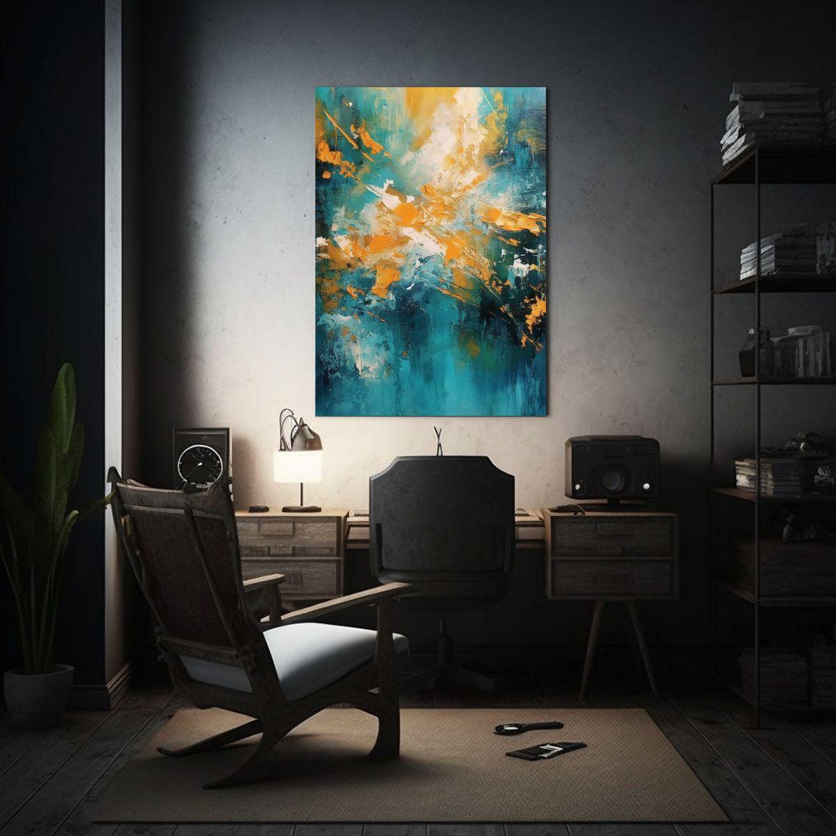 Pintura Abstracta Tonos Equilibrio Mar Dorado 72 20x30 Cm-2
