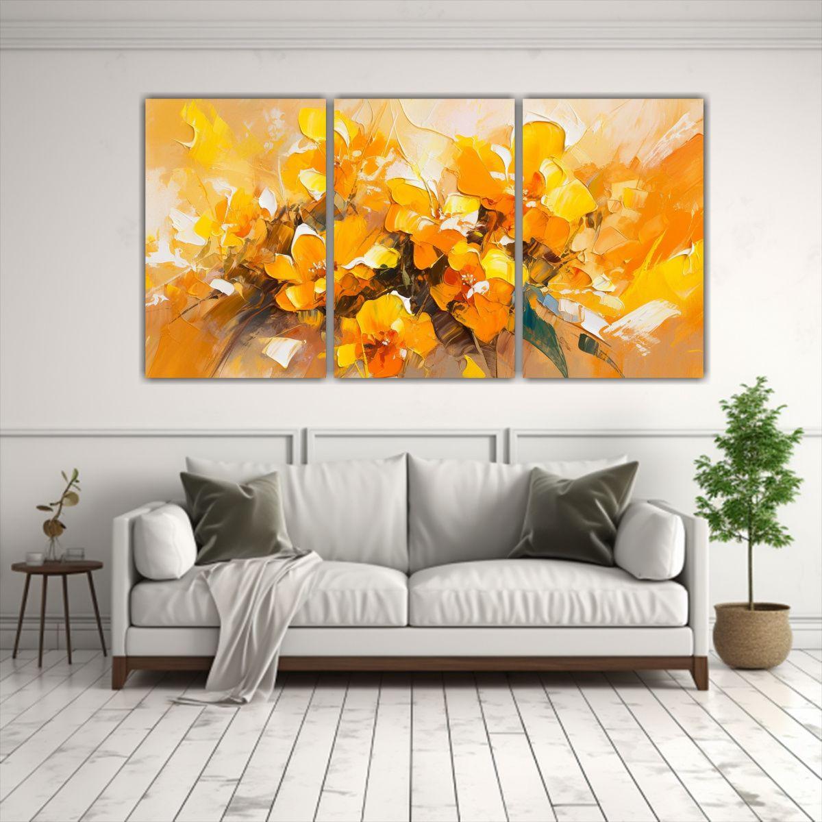 Pintura En Tela Estilo Decorativo Con Flores 90x45 Cm-2