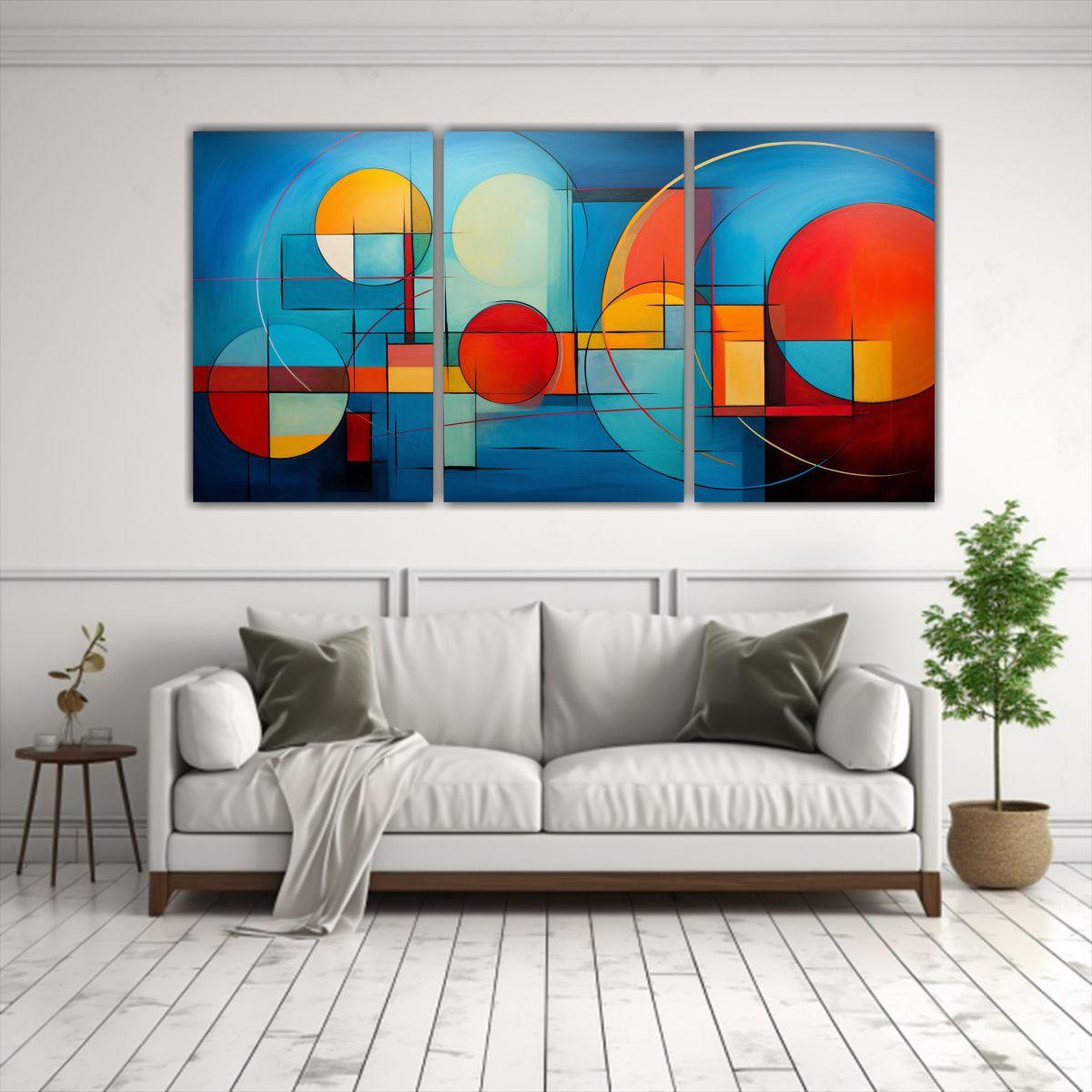 Cuadros Abstractos Tonos Pasteles De Expresión 180x90 Cm-2