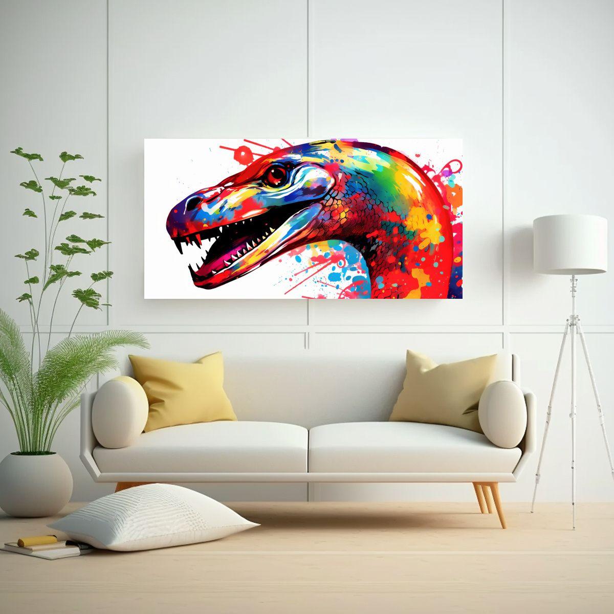Expresión Luminosa De Cobra En Colores Arcoíris  100x50cm-2