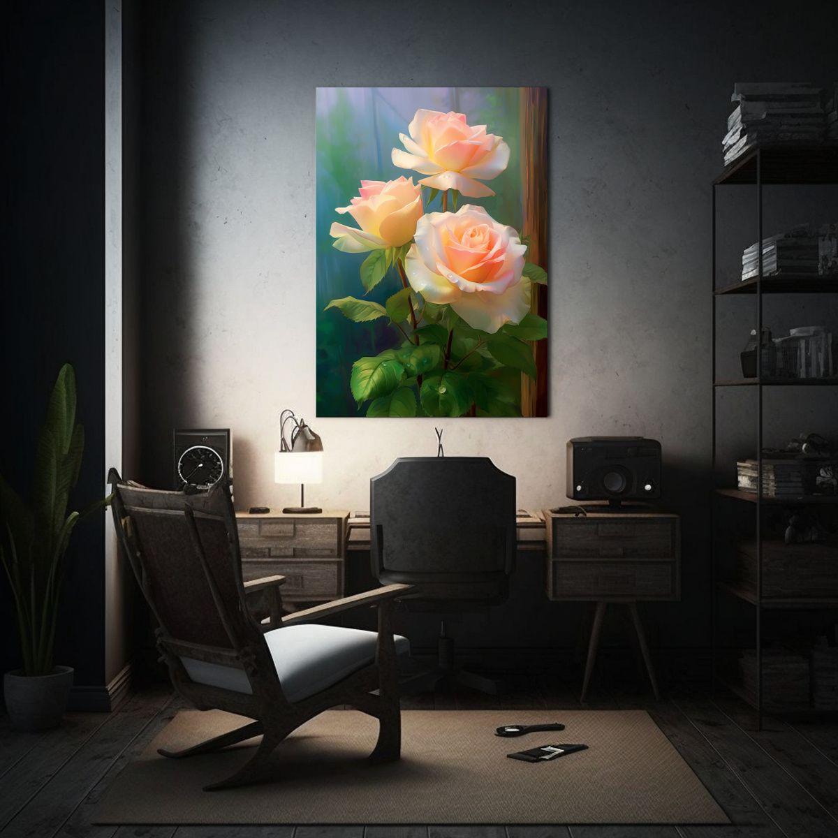 Pintura Decorativa De Acuarela Con Tres Pequeñas 50x65cm-2