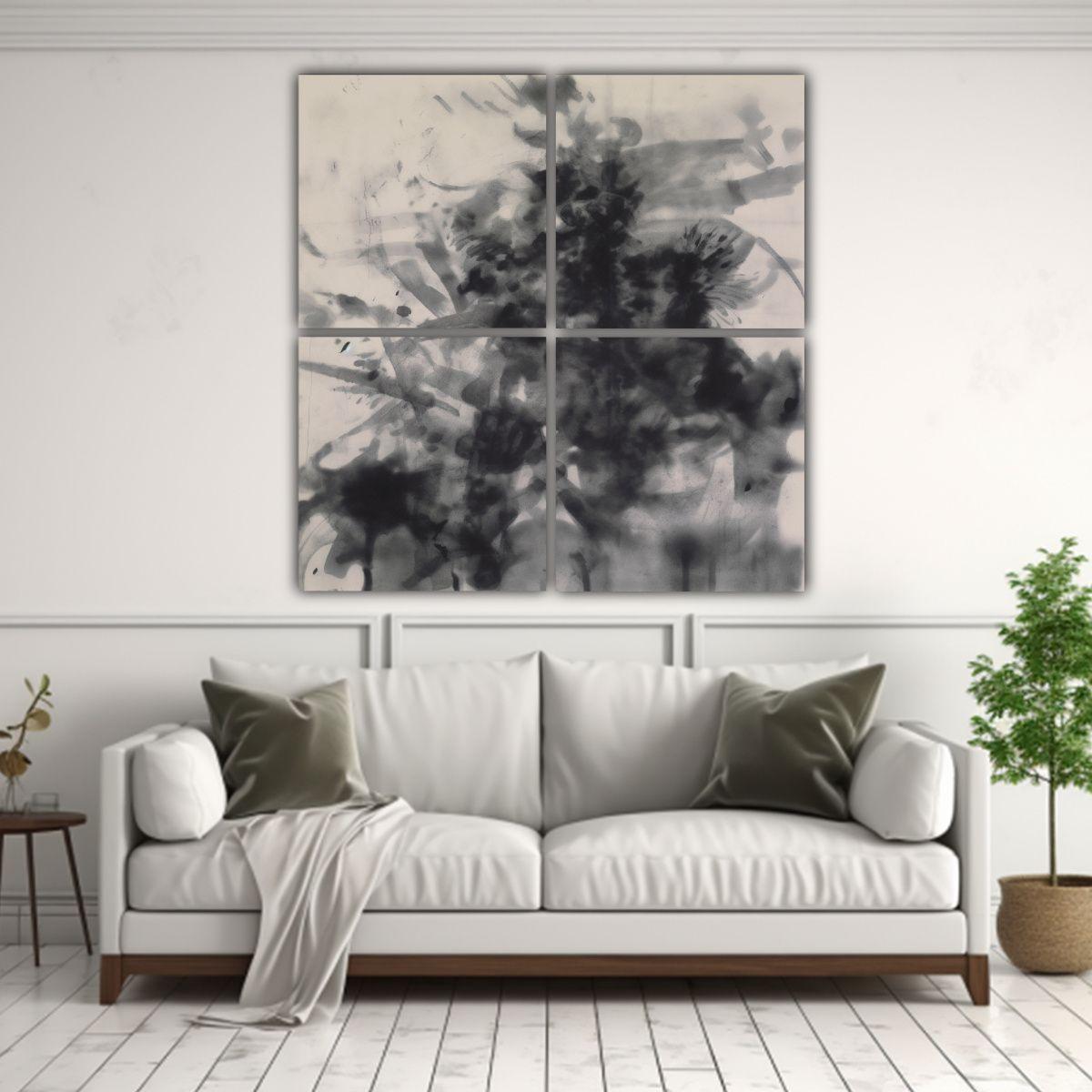 Cuatro Telas En Bastidor Concepto Naturaleza Viva 160x160 Cm-2