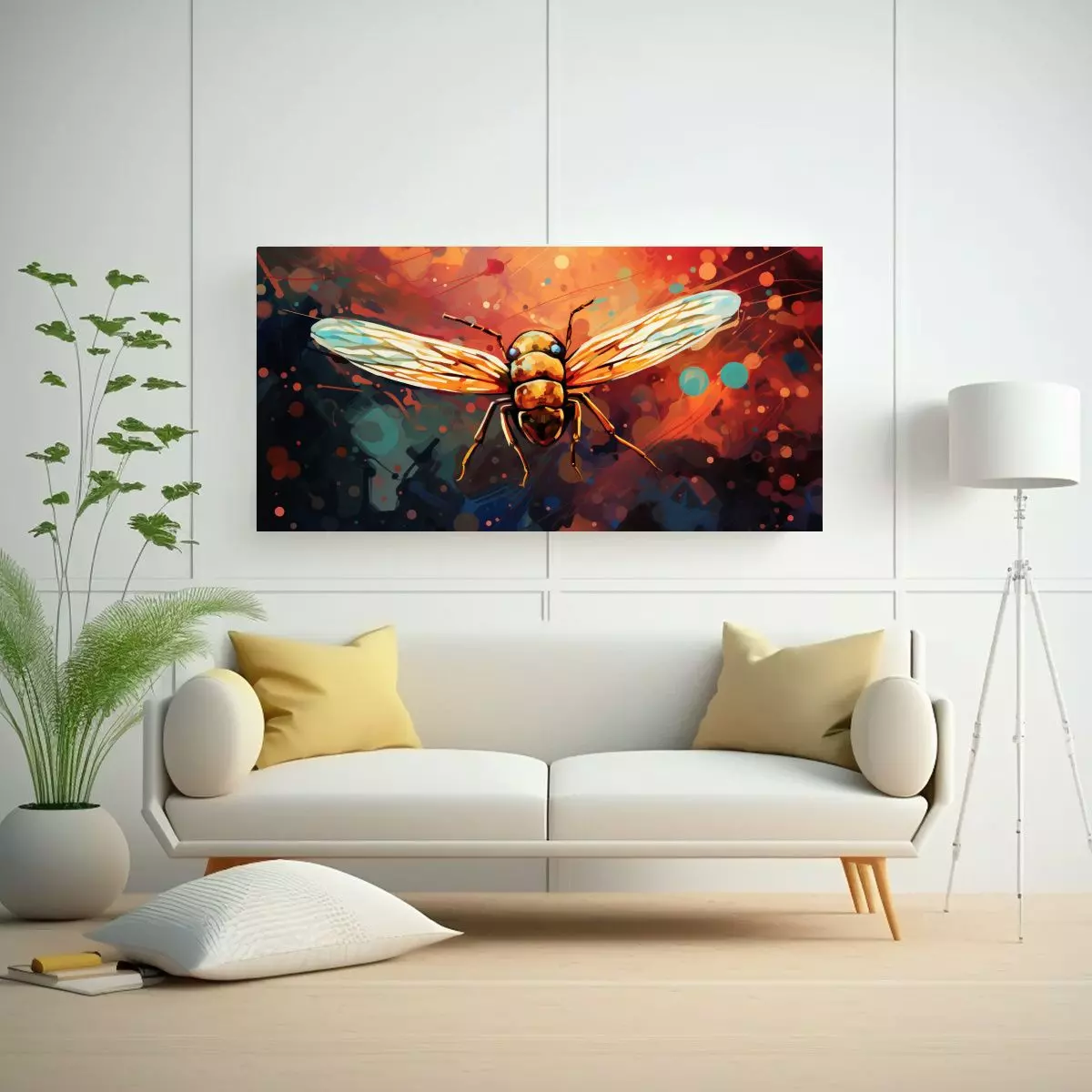 Cuadro Tema Alegría Fireflies En Colores Prisma Y 80x40cm-2