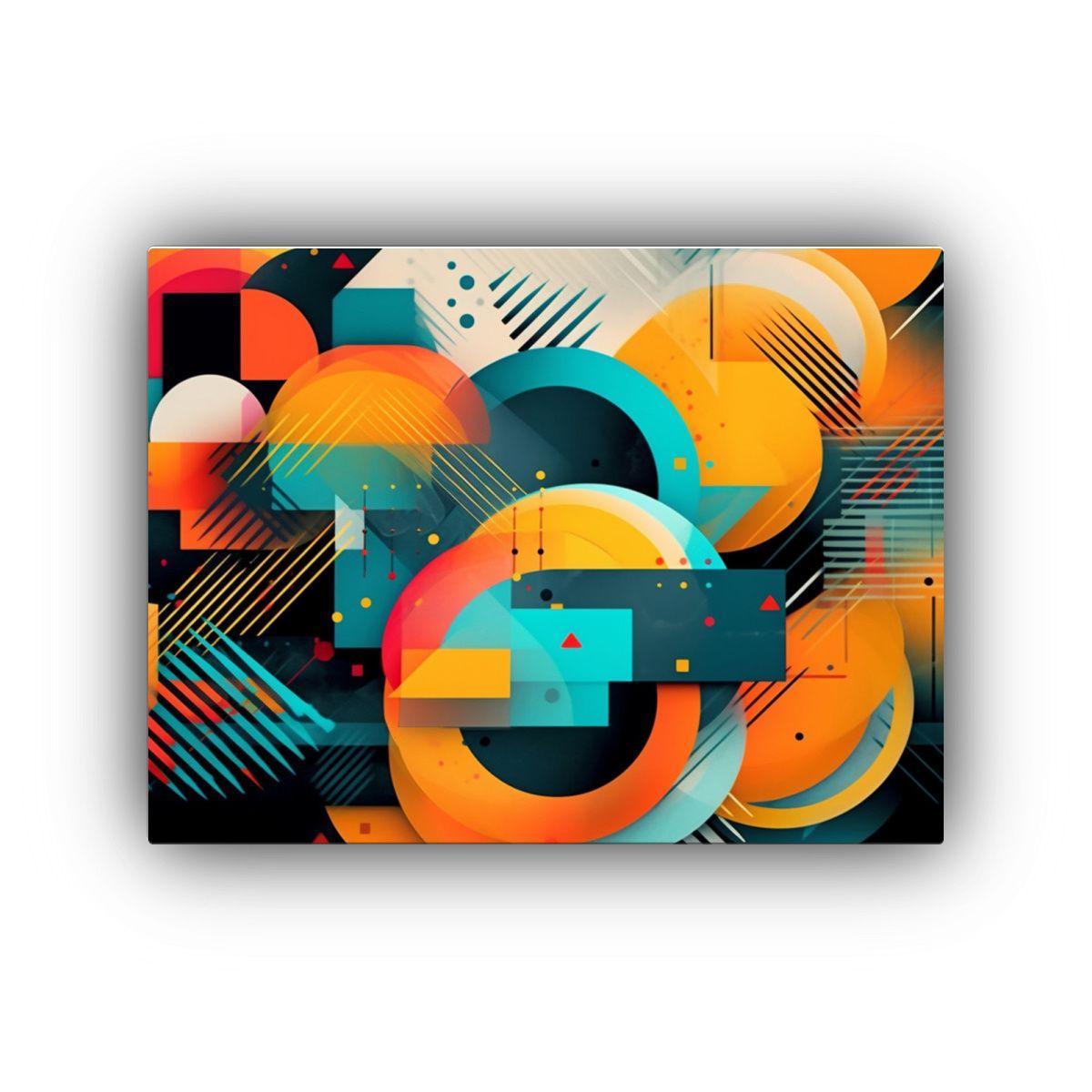 Pinturas Decorativas: Abstracciones Coloridas Geométricas C 50x40cm-0