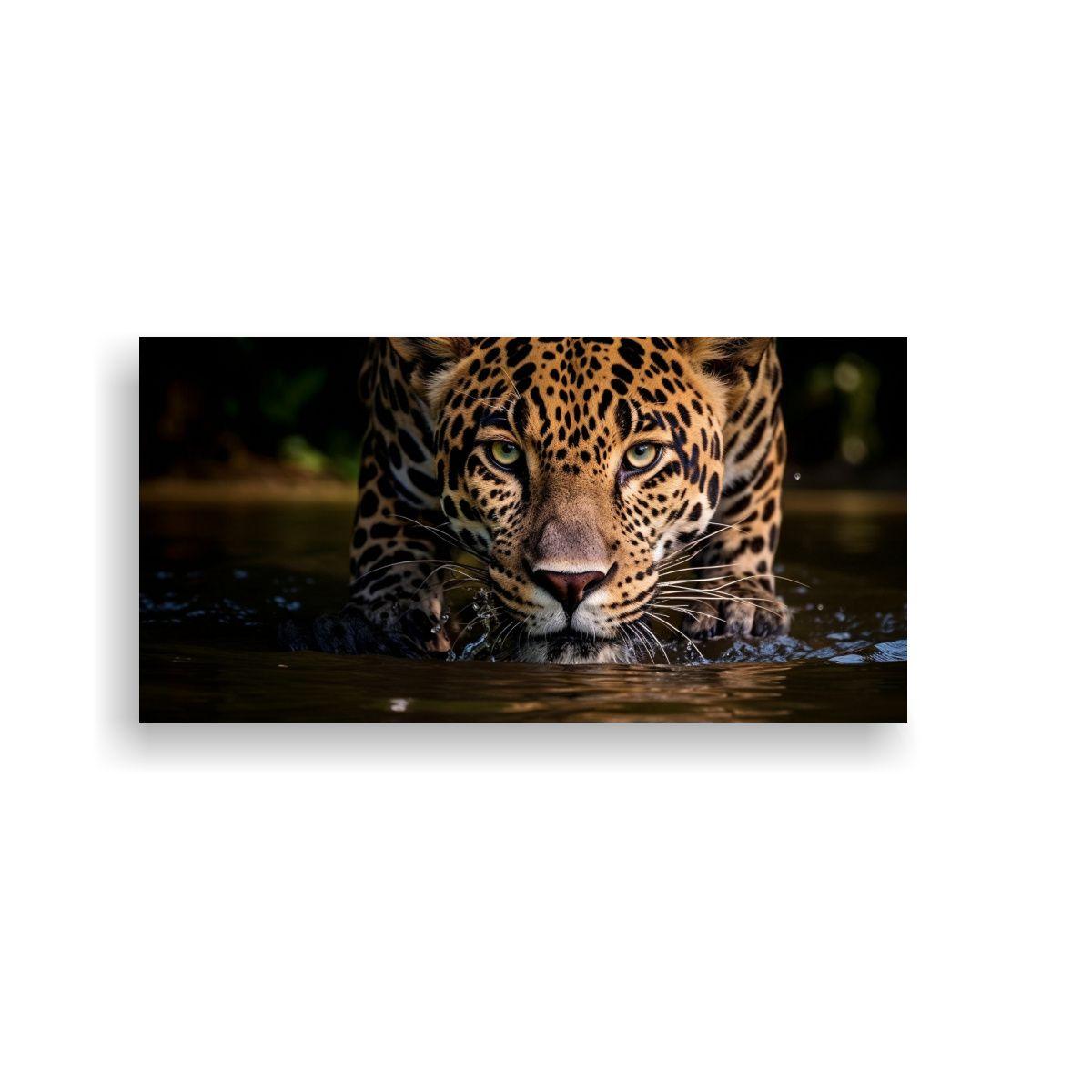 Fascinante Fotografía De Acecho De Un Jaguar En 40x20cm-0