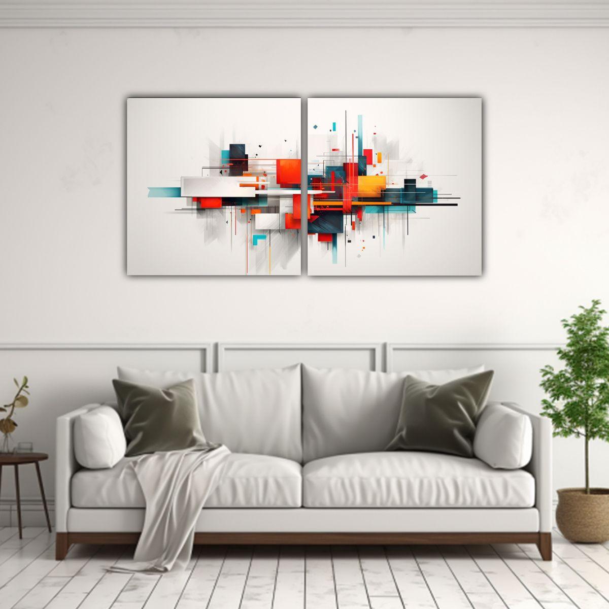 Cuadros Abstractos En Relieve Minimalistas 160x80 Cm-2