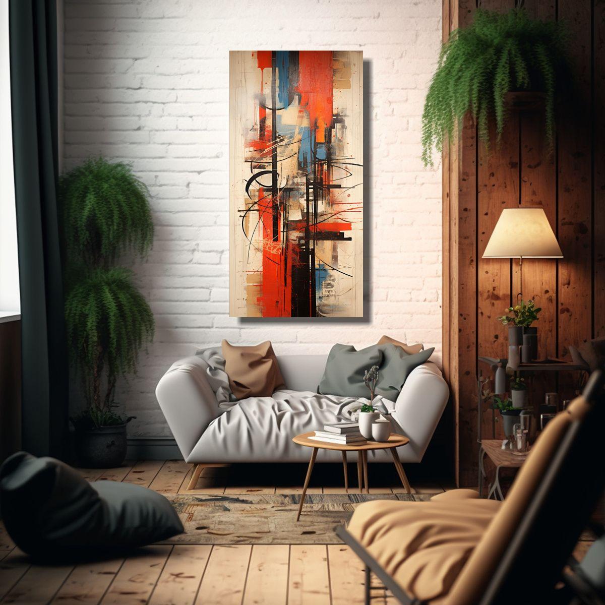 Pintura Decorativa Estilo Graffiti Vanguardista 40x80cm-2