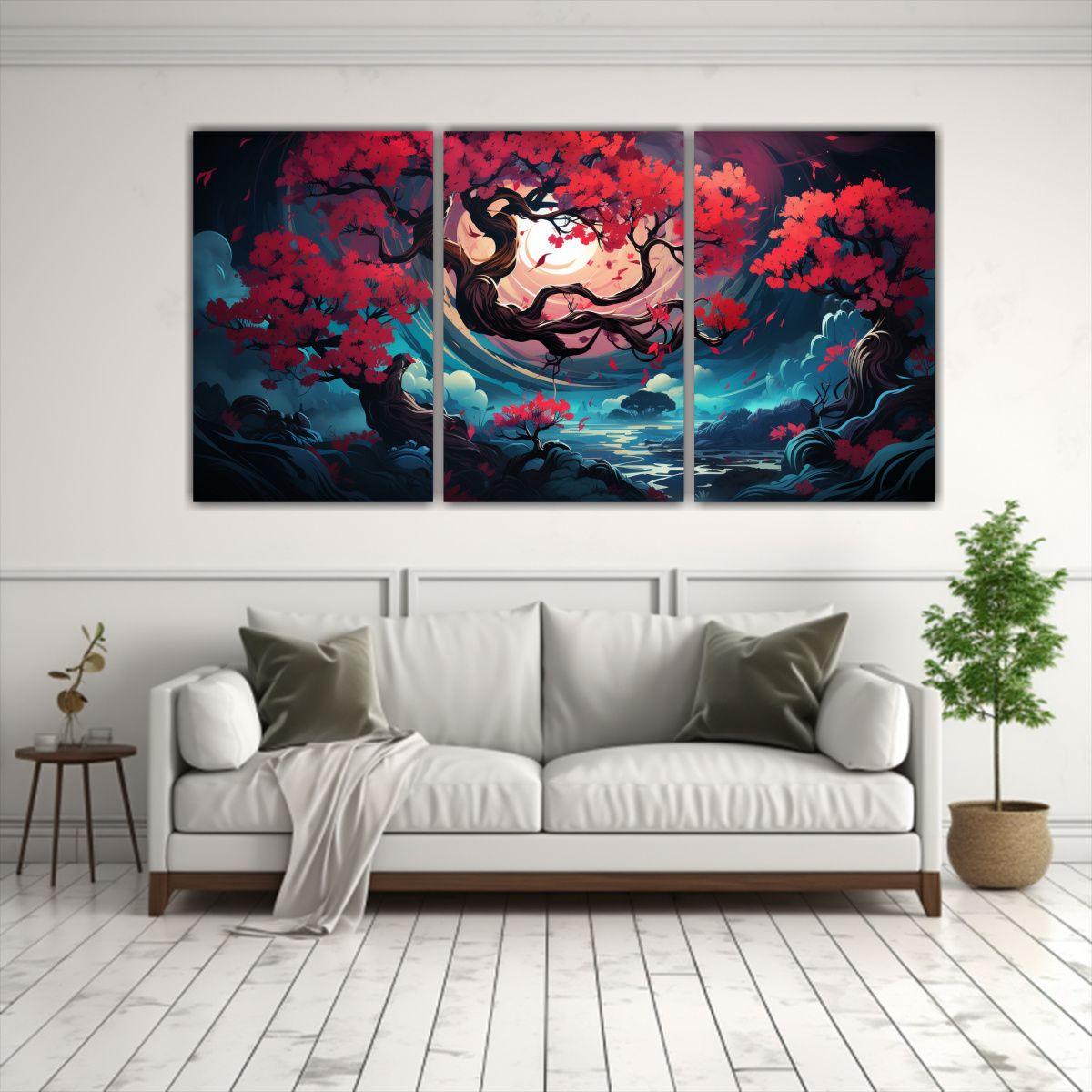 Pinturas Decorativas En Lienzo Con Finas Líneas 180x90 Cm-2