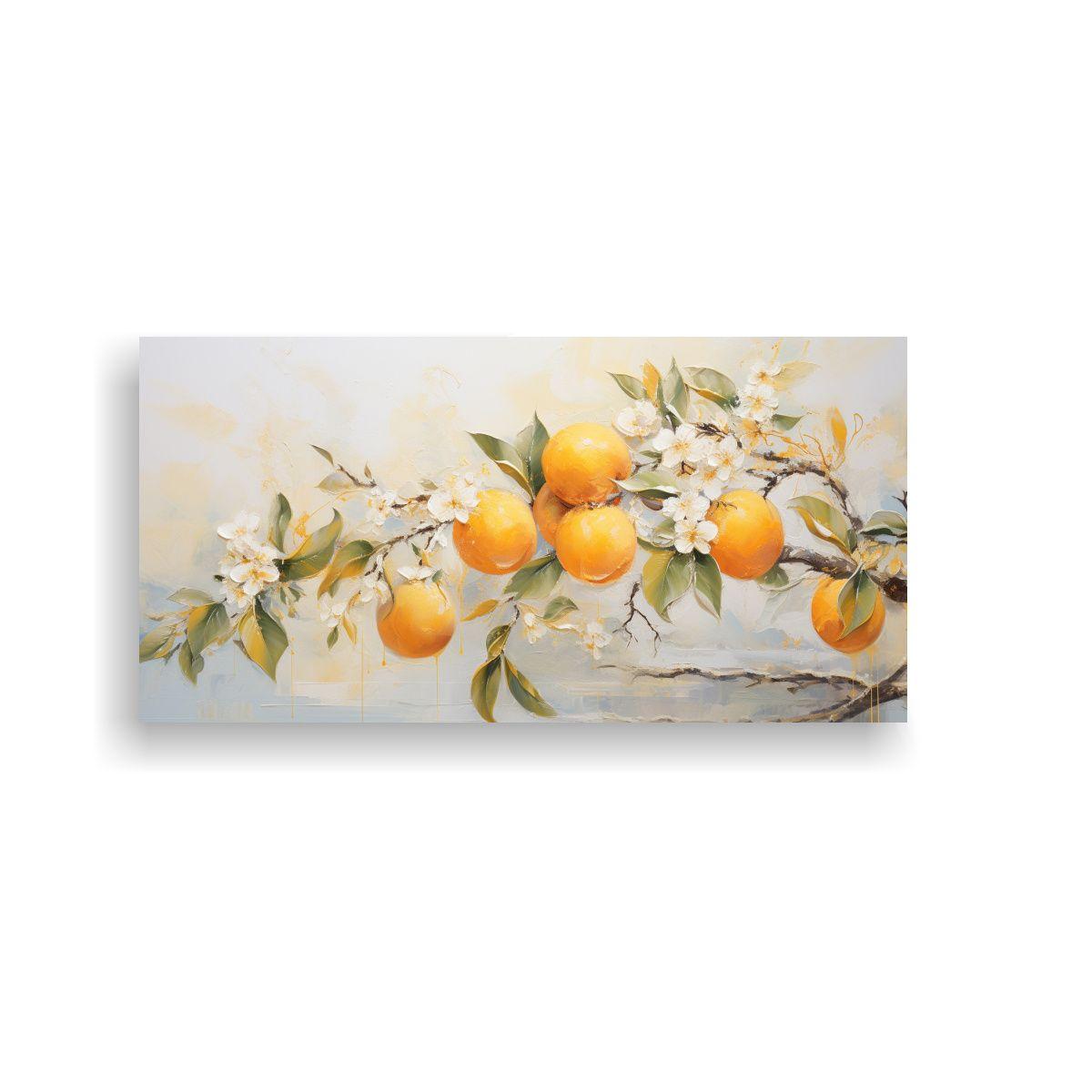 Cuadro Abstracto De Un Árbol De Naranja Con 140x70 Cm-0