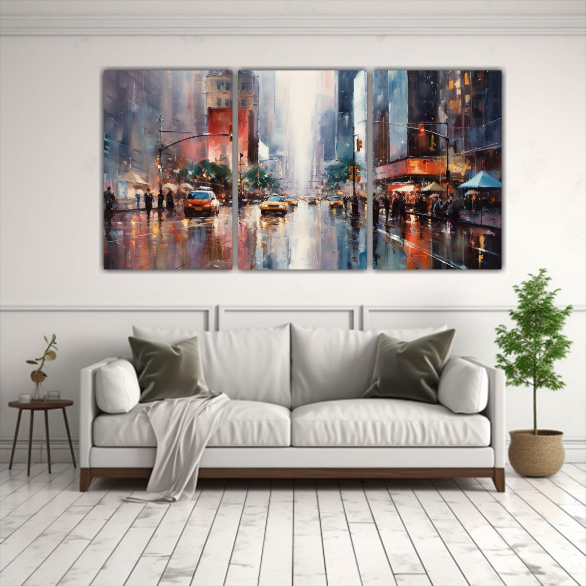 Cuadros Tela Sublimada Linda Paisaje Urbano 180x90 Cm-2