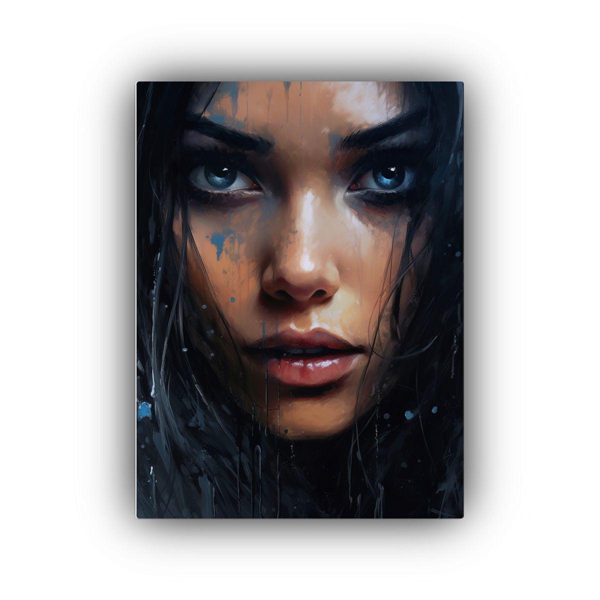 Pintura Decorativa Intensa De La Cara De Una 20x30cm-0