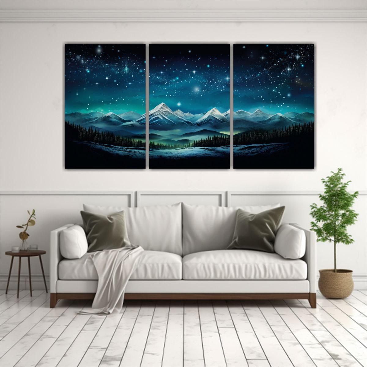 Lienzos De Tela Simetría Montaña Con Estilo 180x90 Cm-2