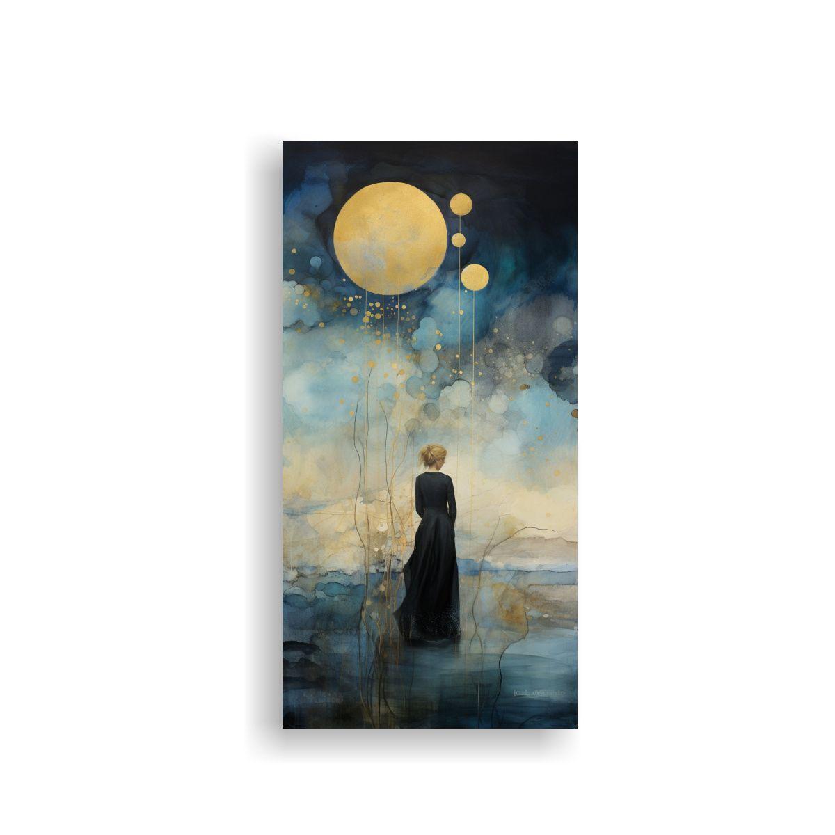 Pintura Abstracta Resistente En Lienzo Con 60x120 Cm-0