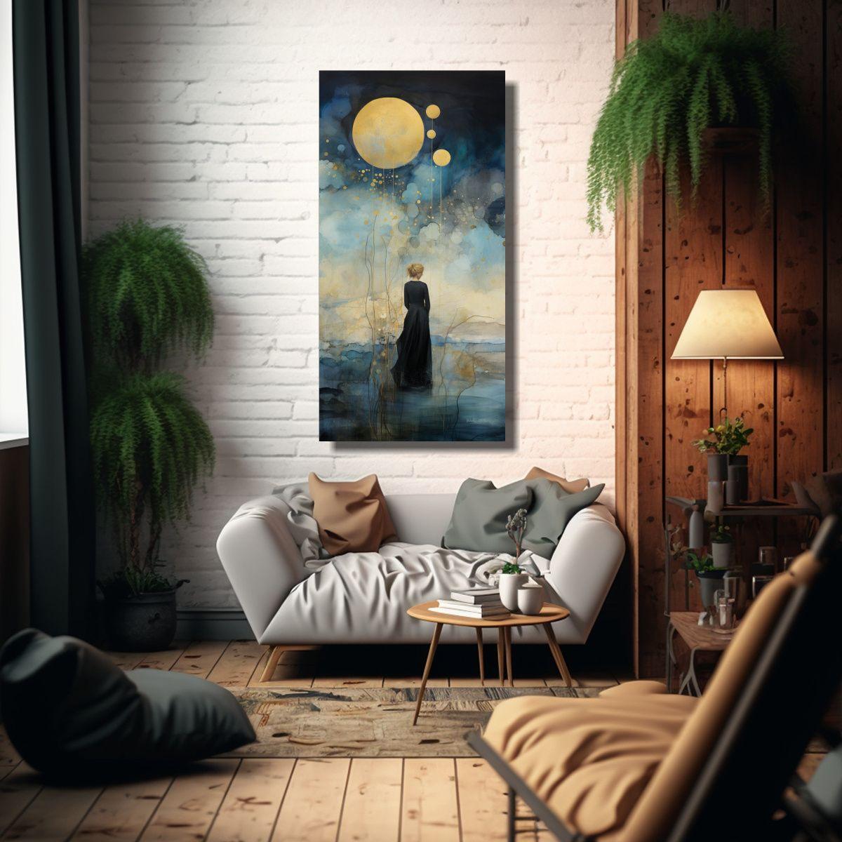 Pintura Abstracta Resistente En Lienzo Con 60x120 Cm-2