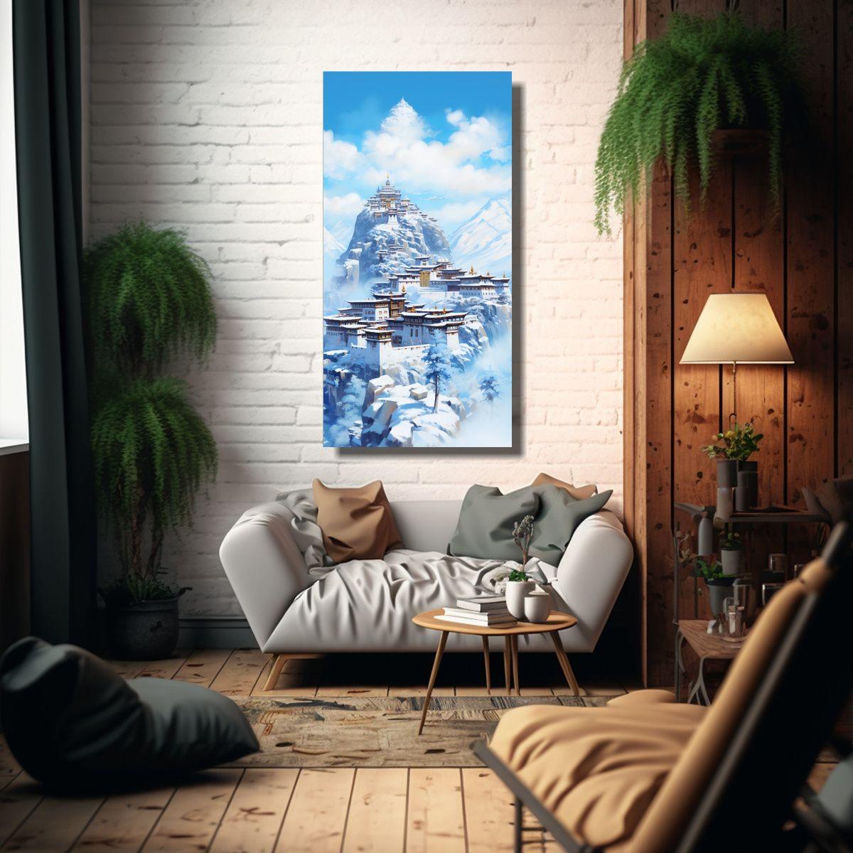 Lienzo De Tela Movimiento Habitación: Serena 60x120cm-2