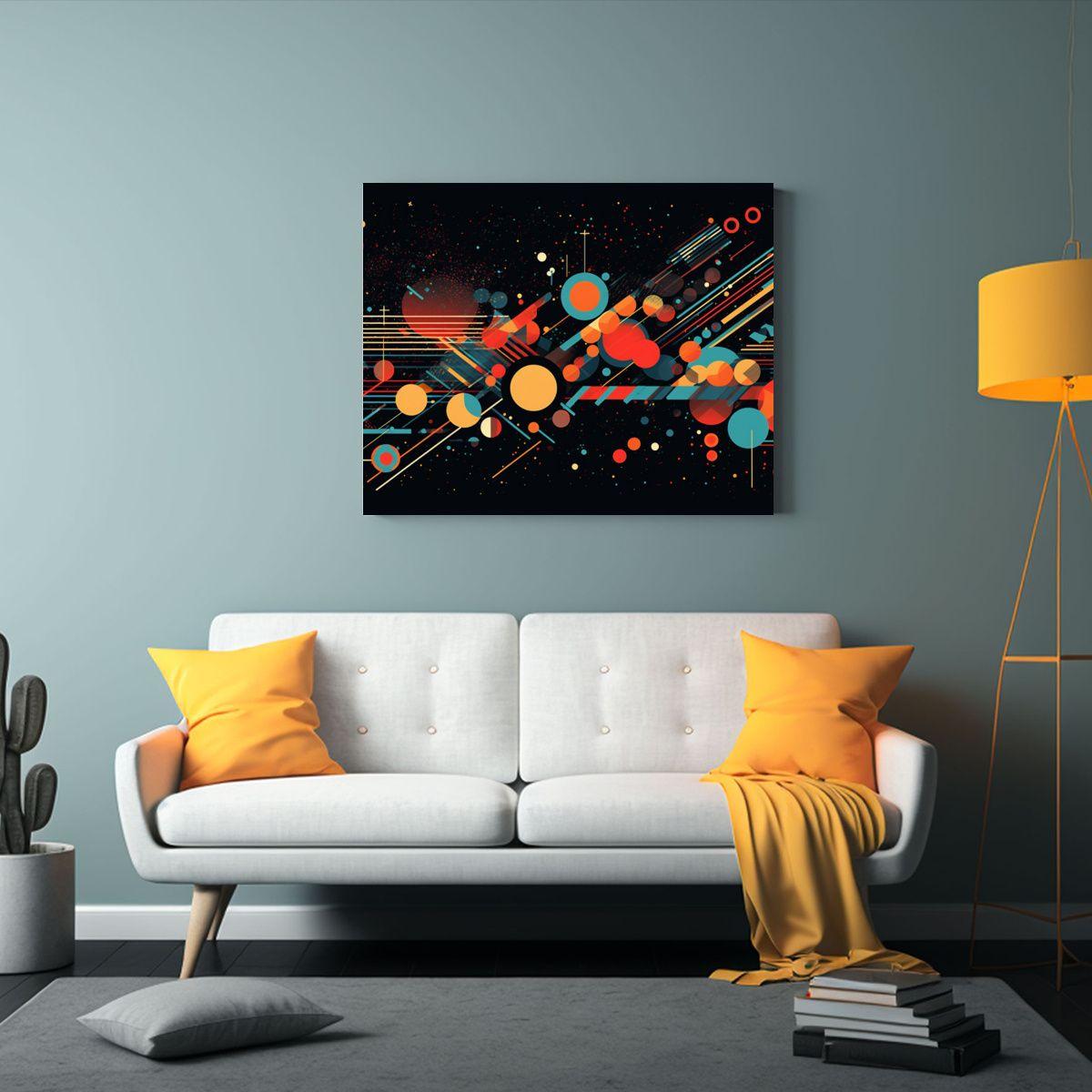 Cuadro Abstracto Oscuro En Lienzo De Tela 75x50cm-2