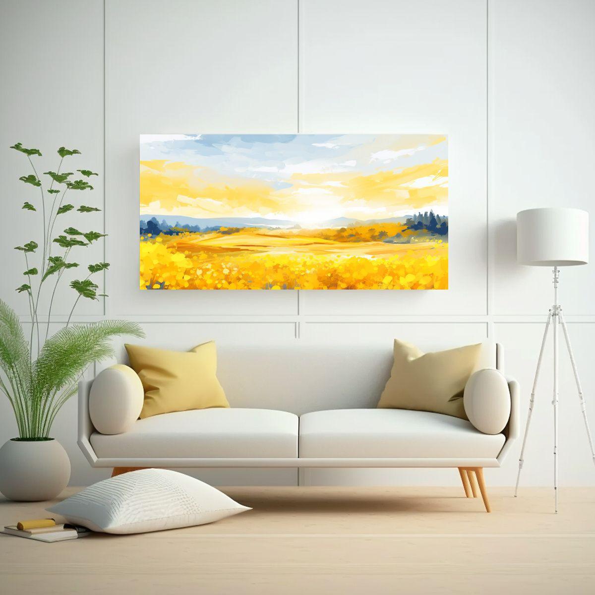 Cuadro Urbano Veraniego Con Líneas Finas En Tonos 160x80cm-2