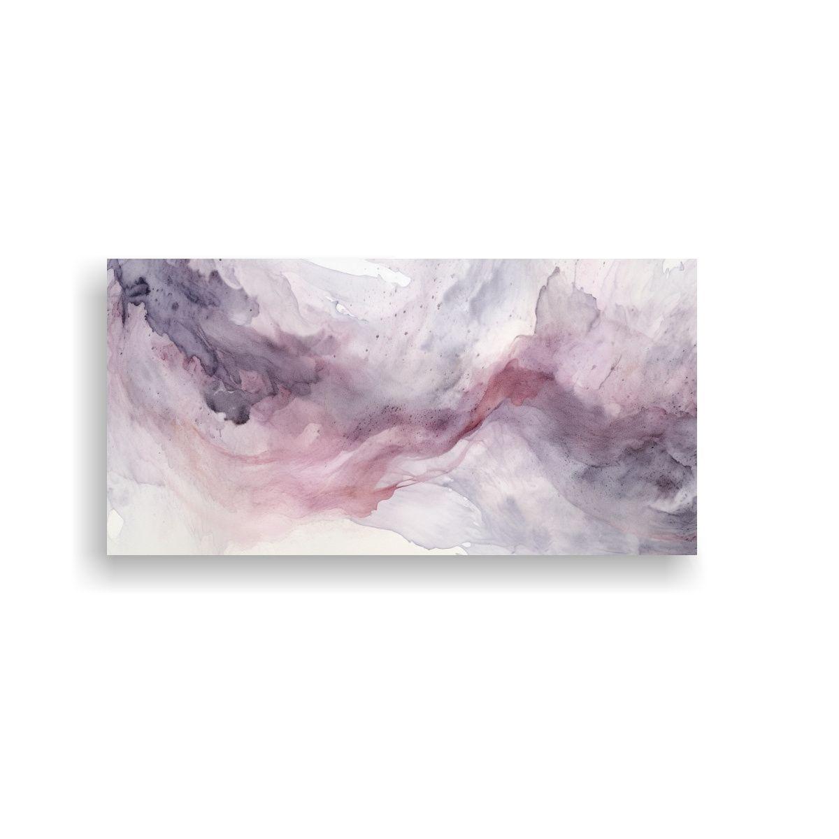 Regalo De Arte Abstracto Gris Y Malva Con Textura 160x80 Cm-0