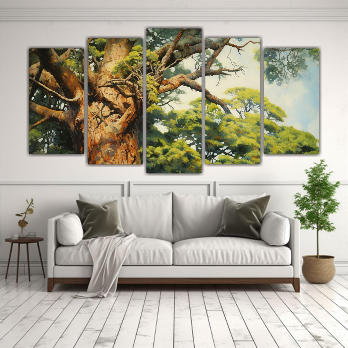 Cuadro Abstracto De Un árbol De Kauri En 150x75 Cm-2