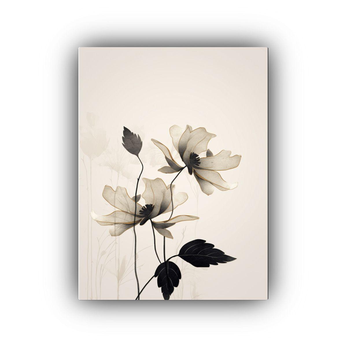 Pintura Lienzo Moderna Visual Floral Minimalista 50x75cm-0