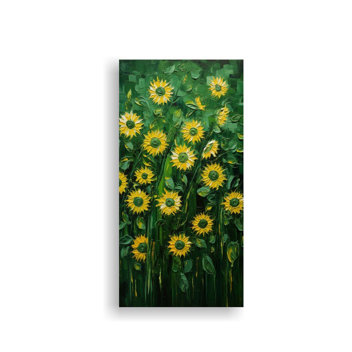 Pintura Alegría En El Concepto Flores De Girasol 20x40cm-0